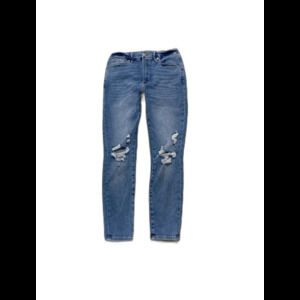 Good American Good Waist Crop High-Rise Skinny Size 8/29 Distressed Indigo138